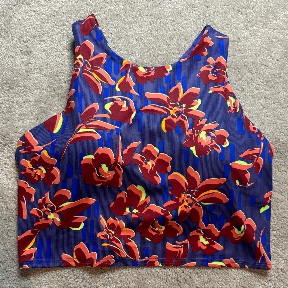 Athleta Multi Color Print Conscious Crop Top Sports Bra Multiple Sizes